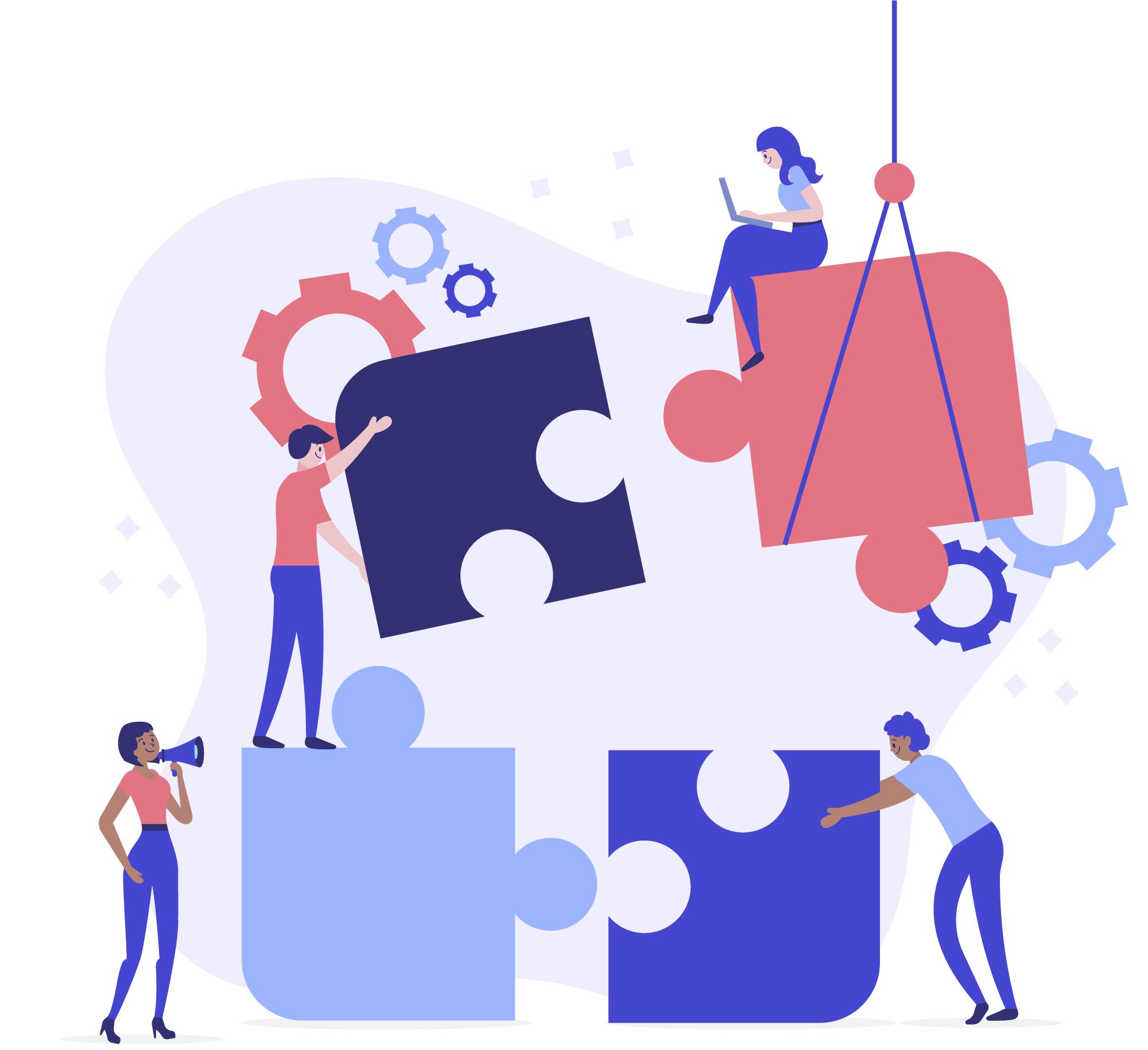 Illustration signifiant l'accompagnement et l’adaptation du management aux différents profils d’équipe